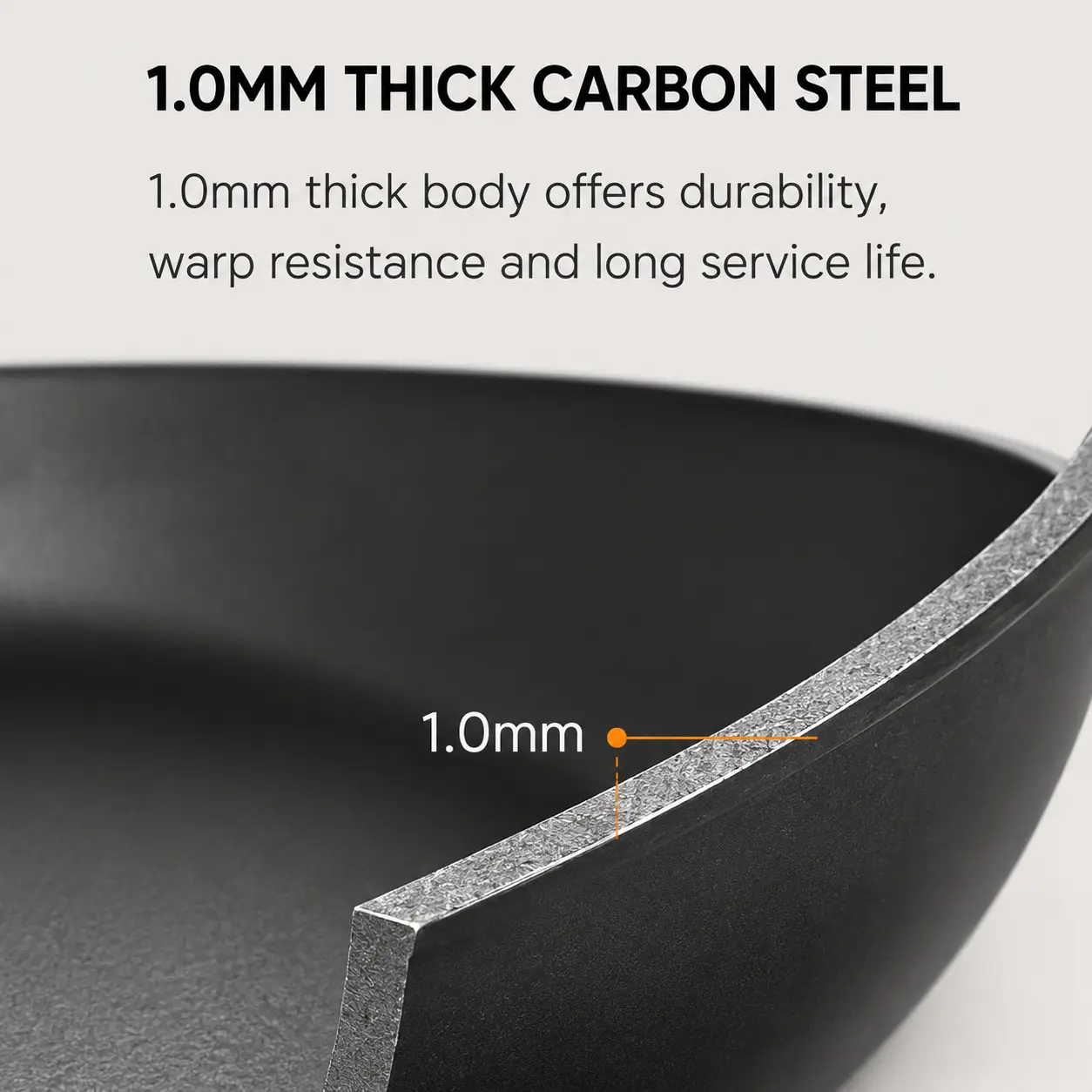 Factory New Arrival Design Seasoned Carbon Steel 30/35 Cm Wok Pan Naturally Non Stick Pans Skillets Induction Compatible
