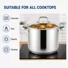 Factory Supply Stainless Steel Stockpot Set With Stainless Steel Handle & Glass Lid Brazed Bottom Stockpot Suitable All Cooktops