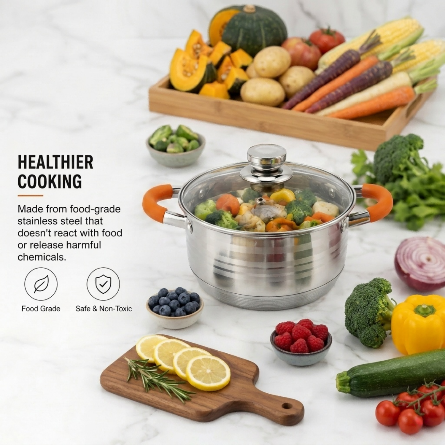 Factory New Arrival Multipurpose Wholesale Custom Kitchen Stainless Steel Cooking Pot Casserole Set Pot 12 Pieces Cookware Sets