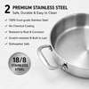 Factory New Arrival Multipurpose Tri-Ply Stainless Steel Saute Pan with Cover and Helper Handle Stainless Steel Deep Saute Pan