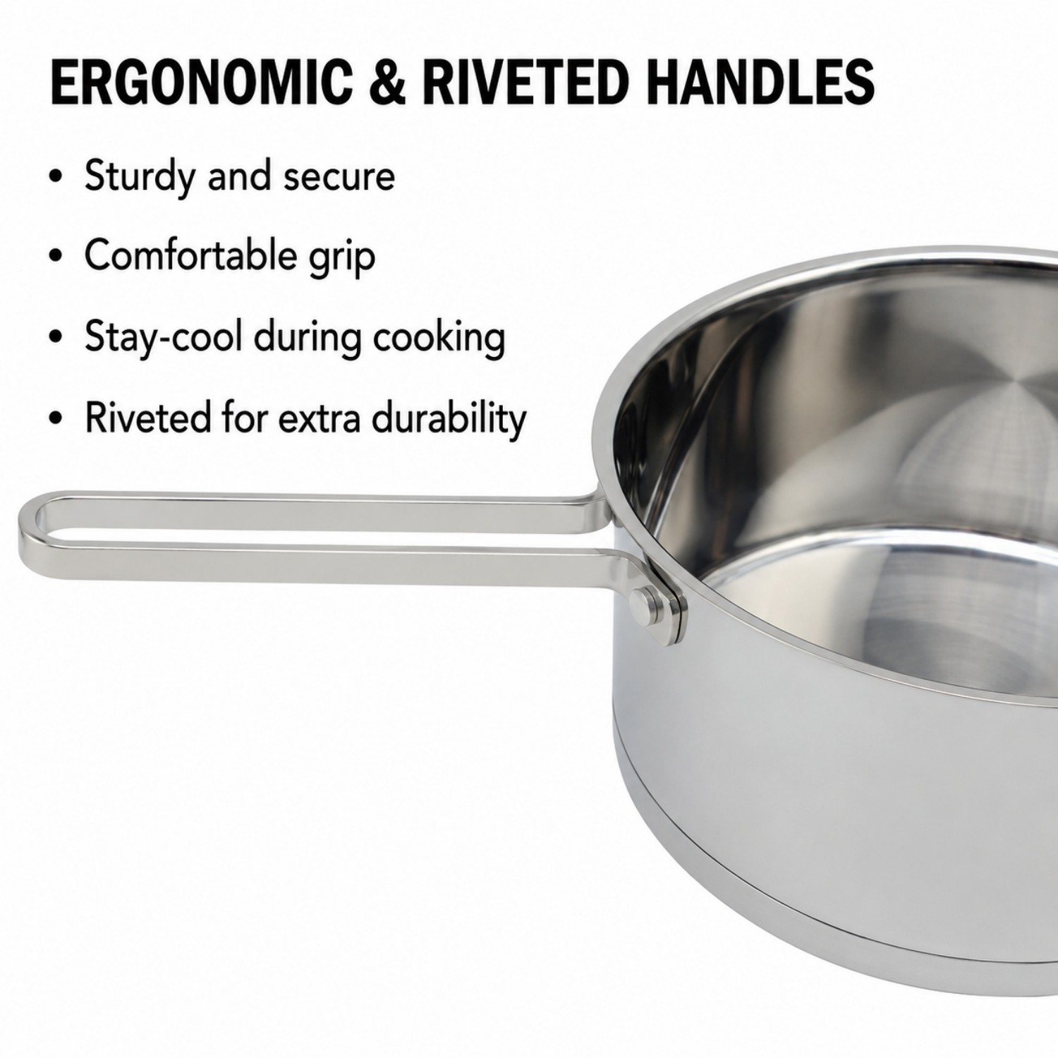 Factory New Arrival Stainless Steel Cookware Sets with Handle Cooking Pots Impact Bonded Bottom Cookware Set Saucepan Casserole