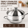 Factory New Arrival Triply Stainless Steel Wok Food Grade Cooker Pot With Steamer Insert No Coating Stainless Steel Kitchenware