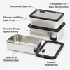 New Design 304 Stainless Steel Fresh-keeping Lunch Box Glass Cover Leak-proof Heating Food Grade Microwave Sealed Box