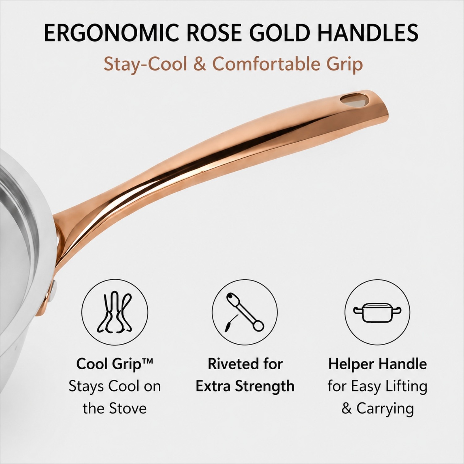 New Multipurpose Impact Bonded Bottom Stainless Steel Saute Pan with Cover And Helper Handle Stainless Steel Deep Saute Pan