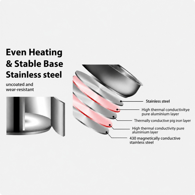 Hot Sale Factory Supply Stainless Steel Pots Cookware Set With Handle And Lid Brazed Bottom Cookware Set Dutch Oven Casserole
