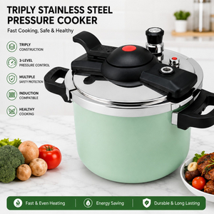 Factory Supply Multi-Functional Triply Stainless Steel 3 Layer Pressure Cooker Stainless Steel Fast Cooking Pressure Cooker