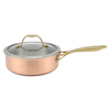Factory New Arrival Tri-ply Copper Cookware Set with Handle Cooking Pots Induction Bottom Cookware Set Saucepan Frypan