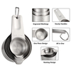 Custom Hot Sell 19 Piece Stainless Steel Measuring Cups and Spoons Set With Handle