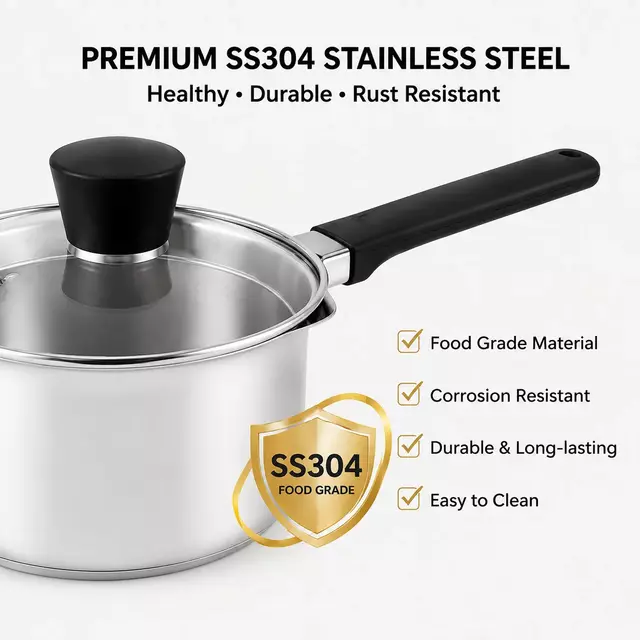 Factory New Arrival Stainless Steel 304 Cookware Set with Bakelite Handle Cooking Pots Brazed Bottom Cookware Set Saucepan