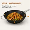 Factory New Arrival Design Seasoned Carbon Steel 30/35 cm Wok Pan Naturally No Coating Wok Pans Skillets Induction Compatible