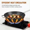 Factory New Arrival Design Seasoned Carbon Steel 30/35 Cm Wok Pan Naturally Non Stick Pans Skillets Induction Compatible