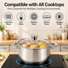 Factory Supply Stainless Steel Belly Shape Casserole Set With Stainless Steel Handle and Glass Lid Brazed Bottom Pots Casserole