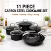 Factory New Arrival 11 Piece High Quality Wholesale Carbon Steel Pots and Pans Cookware Set Saucepan Frying Pan with Handle