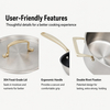 Factory New Arrival Stainless Steel Cookware Set with Golden Handle Cooking Pots Brazed Bottom Cookware Set Saucepan Casserole
