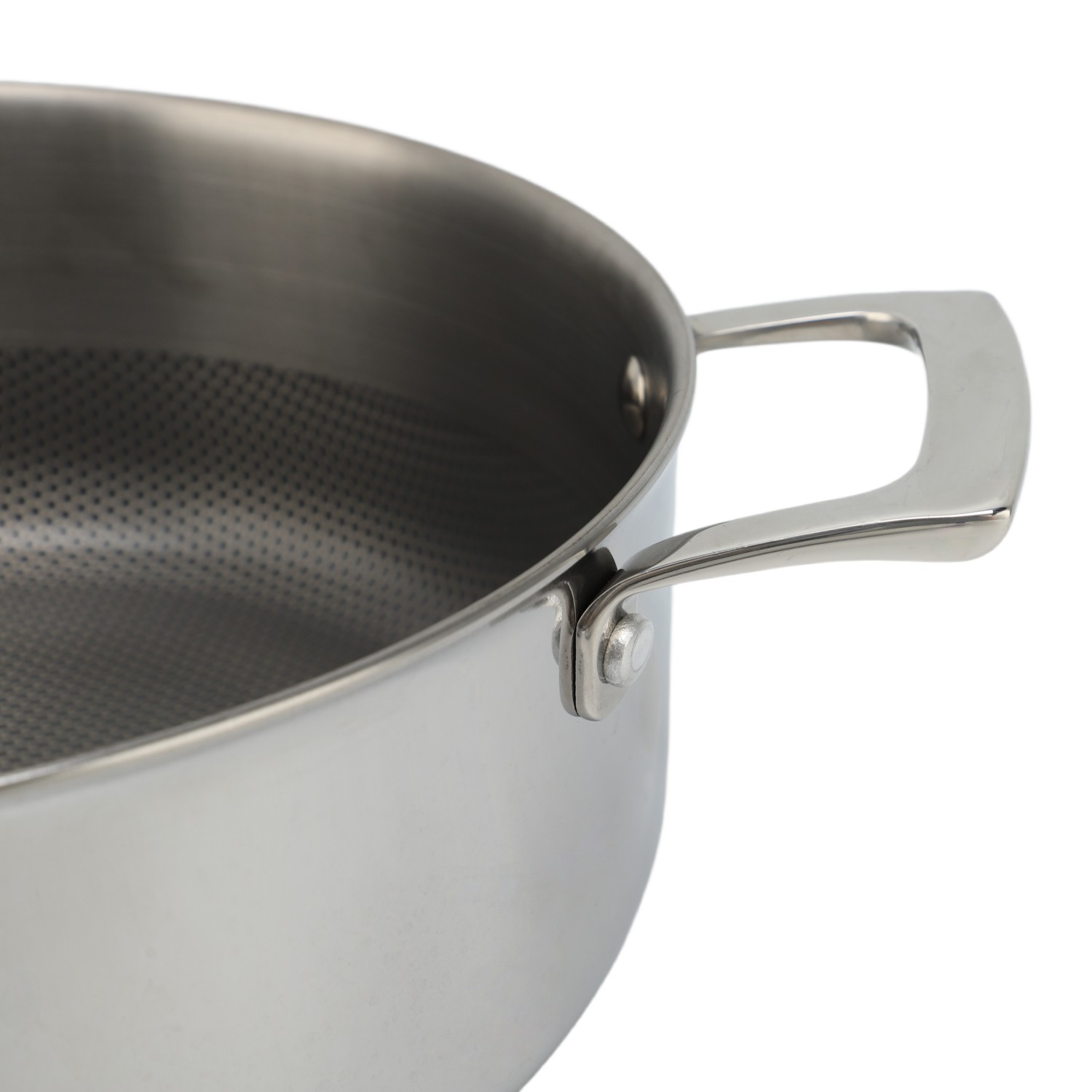 Factory New Arrival Multipurpose Hybrid Tri-Ply Stainless Steel Saute Pan with Cover and Helper Handle Stainless Steel Deep Frying Pans Saute Pan