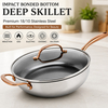 2026 New Multipurpose Impact Bonded Bottom Stainless Steel Saute Pan with Cover And Helper Handle Stainless Steel Deep Saute Pan