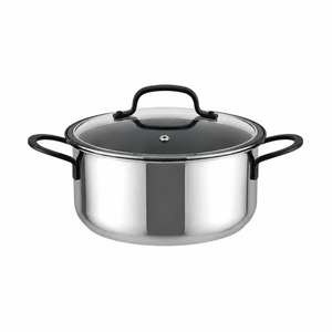 Factory Supply Wholesale 11 Pieces 5-ply Stainless Steel Cookware Sets 5-ply Kitchen Cooking Pan Pot Casserole with Black Handle