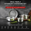 Factory New Arrival 7 Piece High Quality Wholesale Ceramic Non-stick Titanium Pots and Pans Cookware Set Saucepan Frying Pan