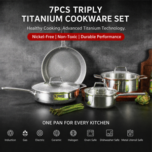 Factory New Arrival 7 Piece High Quality Wholesale Ceramic Non-stick Titanium Pots and Pans Cookware Set Saucepan Frying Pan