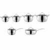 Factory New Arrival 12 PCS Stainless Steel Cookware Set with Handle Apple Shape Cookware Brazed Bottom Cookware Set Casserole