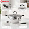 Factory New Arrival 12 PCS Stainless Steel Cookware Set with Handle Brazed Bottom Cookware Set Apple Shape Cookware Casserole
