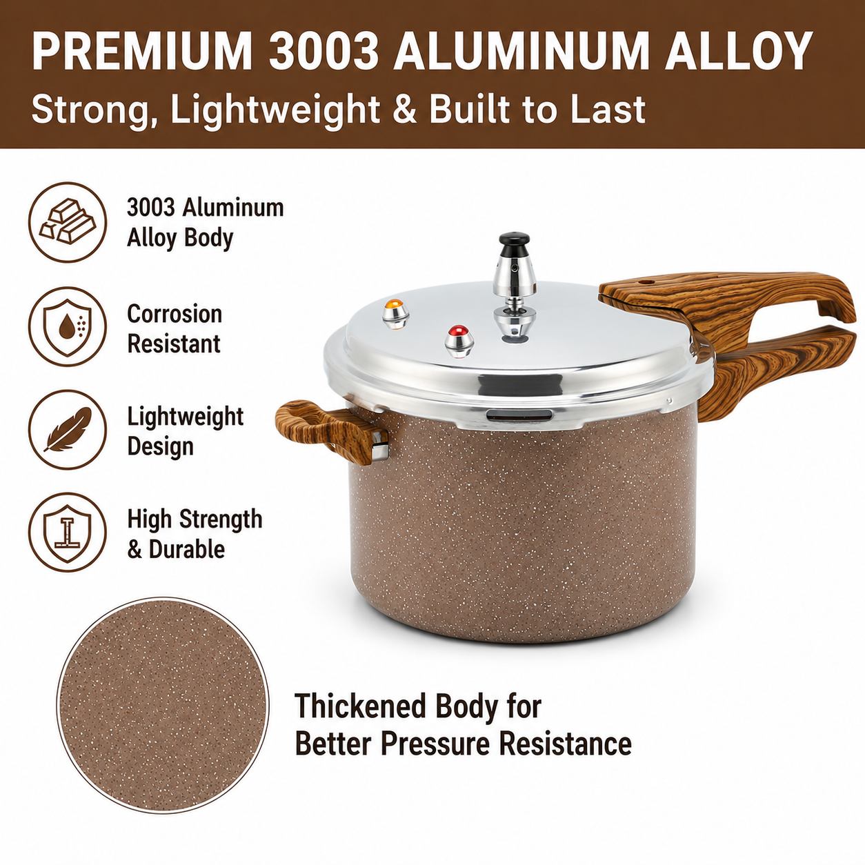 Factory Supply Multi-Functional 2/3/4/5/7/9/11/13L Aluminum Alloy Pressure Cooker Aluminum Alloy Fast Cooking Pressure Cooker