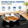 Factory Supply Wholesale Stainless Steel Frying Pan Set Kitchen Cooking Brazed Bottom Frying Pan Set with Stainless Steel Handle
