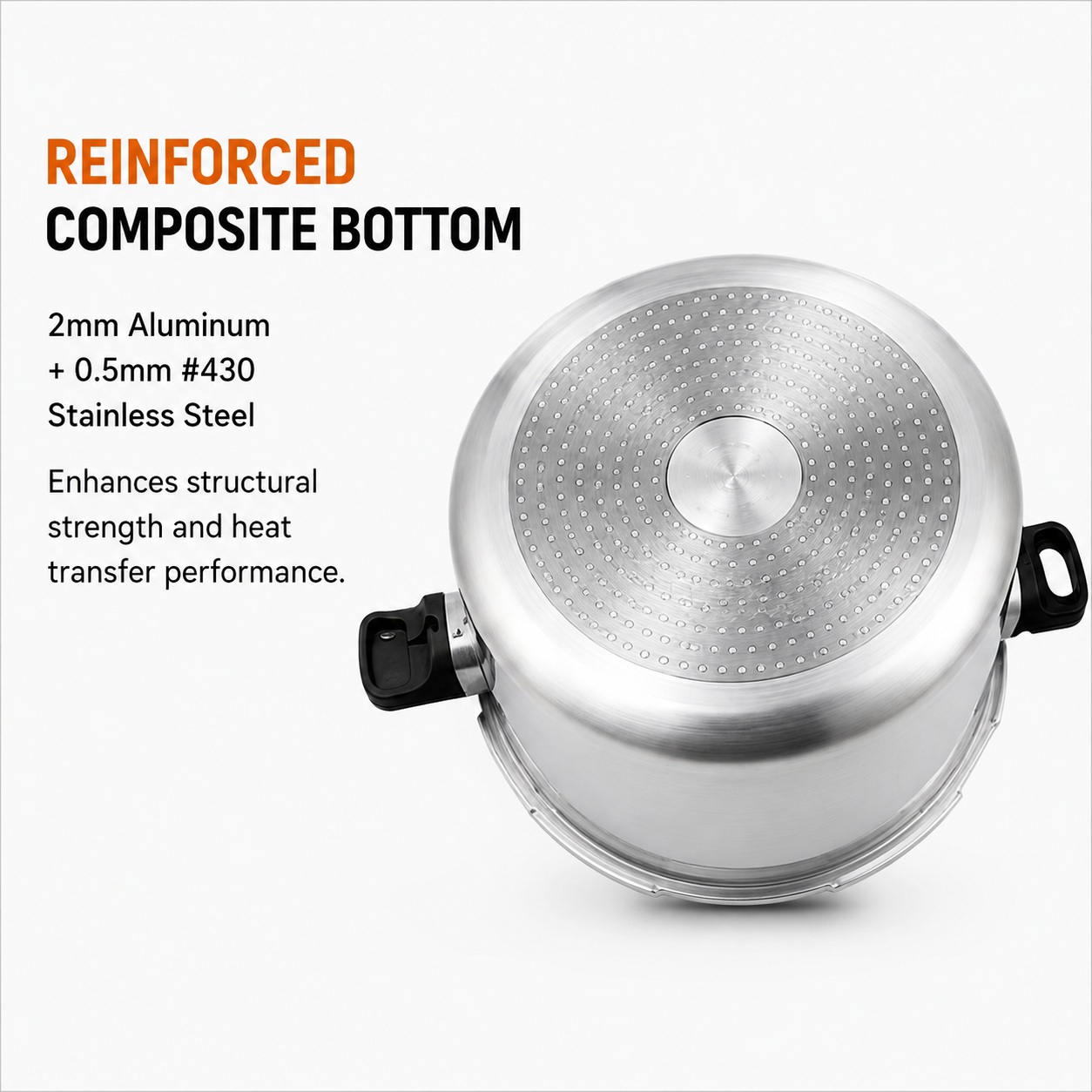 Factory Supply Multi-Functional Aluminum Alloy Pressure Cooker with Magnetic Bottom 16L 23L Sizes for Gas and Induction Cooker