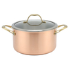 Factory New Arrival Tri-ply Copper Cookware Set with Handle Cooking Pots Induction Bottom Cookware Set Saucepan Frypan