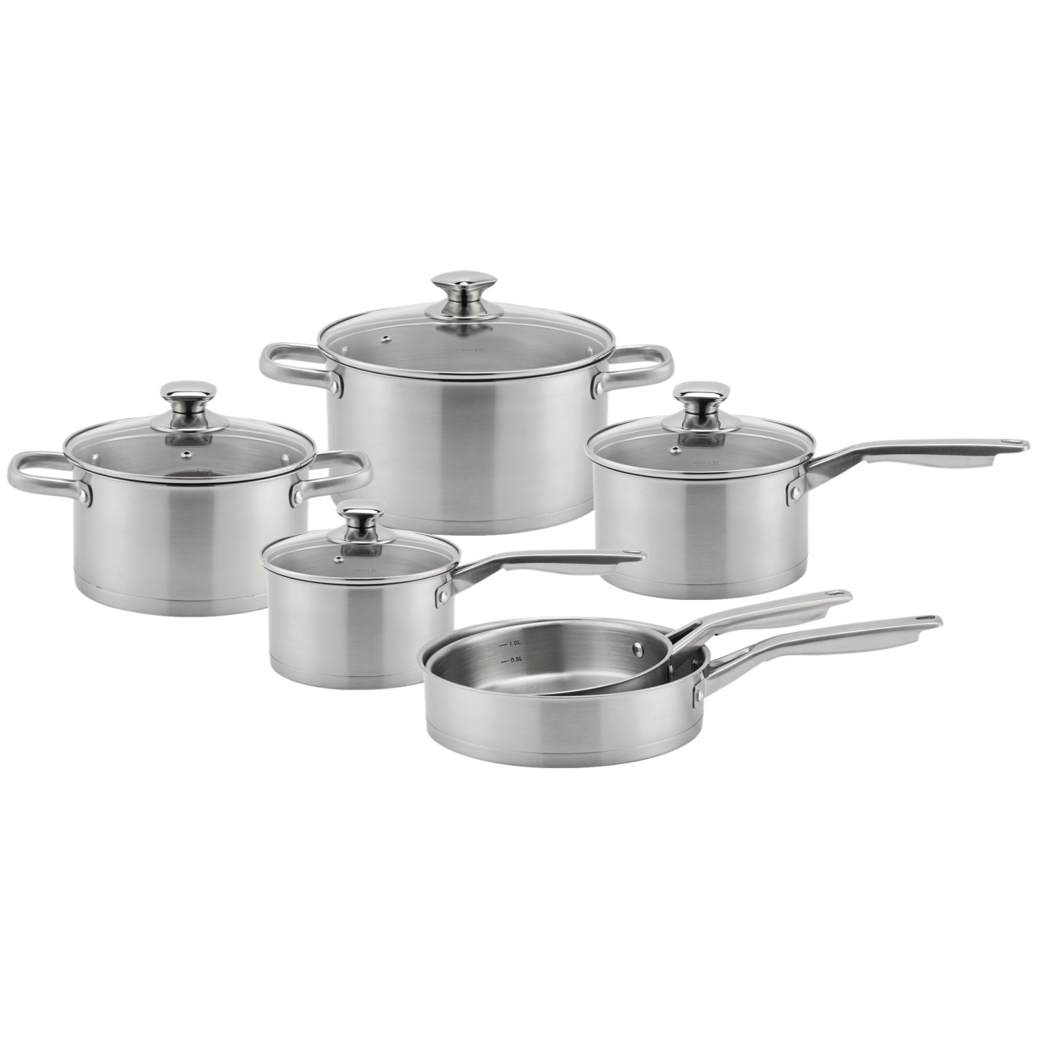 Factory New Arrival Stainless Steel Cookware Set with Handle Cooking Pots Brazed Bottom Cookware Set Casserole Set Soup & Stock Pots With Lids