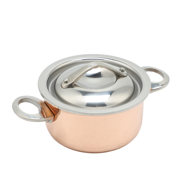 High Quality Mini Sauce Pot Stainless Steel Factory Sales Metal Copper Triply Stainless Steel Fry Pans Cookware Non Stick Frypan Home