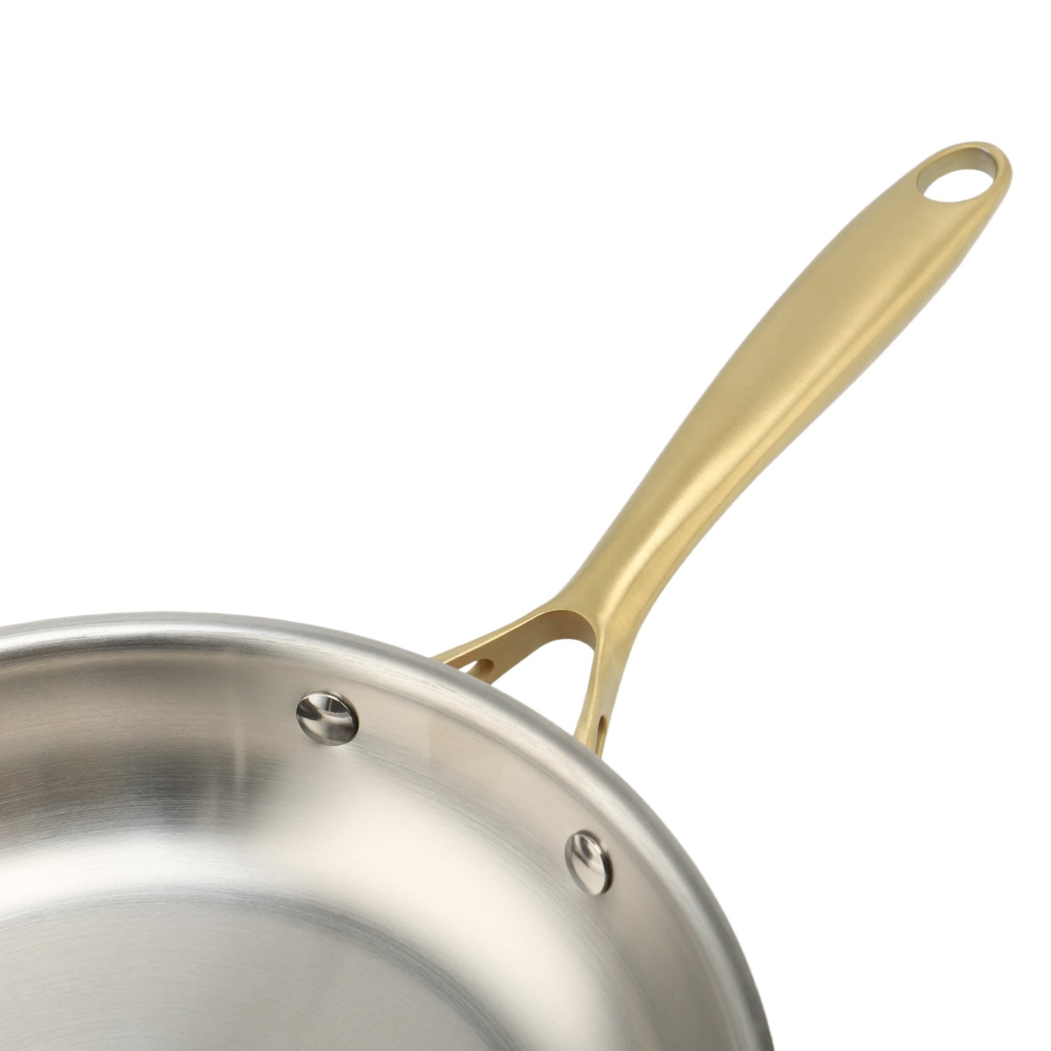 Factory Customized Hot Sale Wholesale 3 Layer Copper Tri-ply Stainless Steel Pan 20/24/26/28cm Non-Coating Cookware Frying Pan
