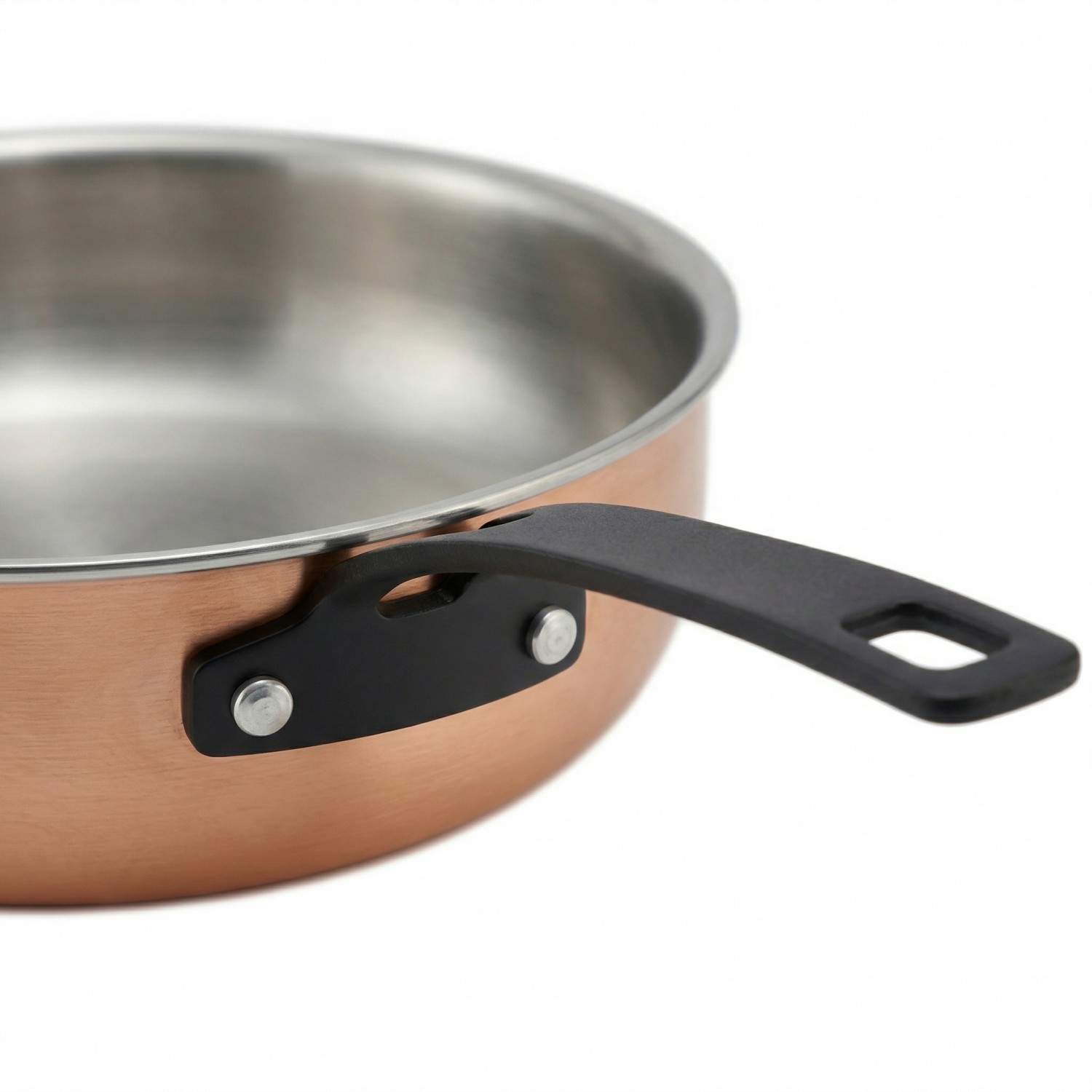 Factory Customized Hot Sale Wholesale 3 Layer Copper Tri-ply Stainless Steel Pan 20/24/26/28cm Non-Coating Cookware Frying Pan