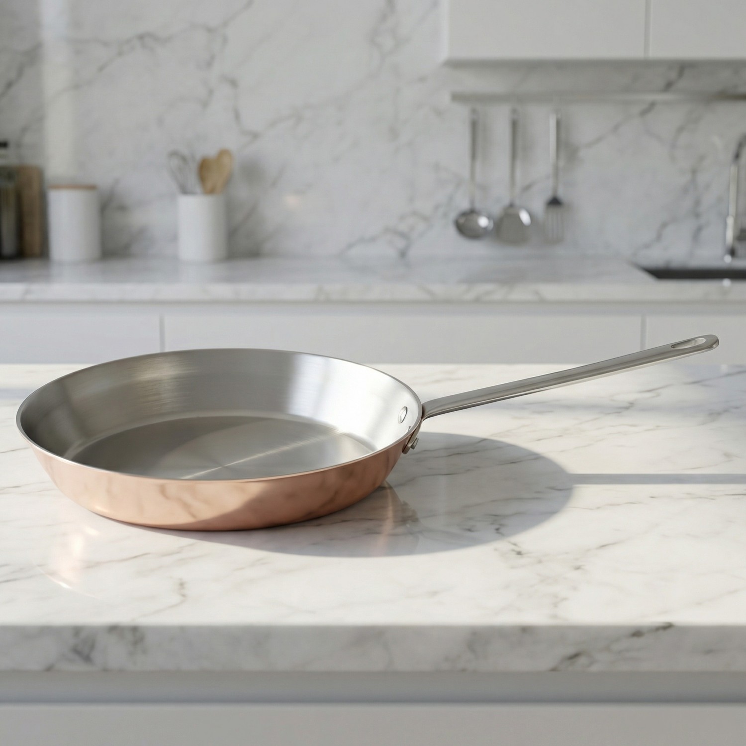 Hot Sale Wholesale 3 Layer Copper Tri-ply Stainless Steel Pan 20/24/26/28cm 8inch/10inch/12inch Non-Coating Cookware Frying Pan