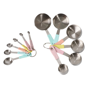 High Quality Stainless Steel Measuring Cups and Spoons Set of 12 with Silicone Handle
