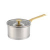 Factory New Arrival Stainless Steel Cookware Set with Golden Handle Cooking Pots Brazed Bottom Cookware Set Saucepan Saute Pan