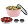 Wholesale Stainless Steel Salad Mixing Bowl Set With Tray Sauce Bowl Lid Home Kitchenware with Non-Slip Base Eco-Friendly