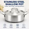 Factory Supply Stainless Steel Shallow Pot Set With Stainless Steel Handle & Lid Brazed Bottom Stockpot Suitable All Cooktops