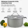 Factory Supply Stainless Steel Pots and Pans 8PCS Cookware Set With Stainless Steel Handle and Lid Brazed Bottom Pots Casserole