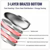 Factory New Arrival Stainless Steel Cookware Set with Golden Handle Cooking Pots and Pans Brazed Bottom Cookware Set Saucepan