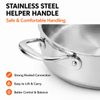 Factory New Arrival Brazed Bottom Stainless Steel Saute Pan with Stainless Steel Cover and Helper Handle Deep Saute Pan