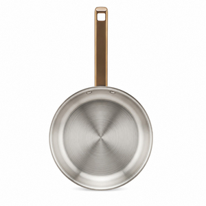 Factory Supply Wholesale 11Pieces 2-ply Stainless Steel Cookware Sets 2-ply Kitchen Cooking Frying Pan Set with Golden Handle 