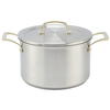 Factory Supply Stainless Steel Pots And Pans 8PCS Cookware Set With Golden Handle And Lid Brazed Bottom Cookware Set Casserole