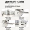 Hot Sale Factory New Arrival Non-coating Pan Stainless Steel Frying Pan with Handle Cooking Pots Brazed Bottom Saute Pan