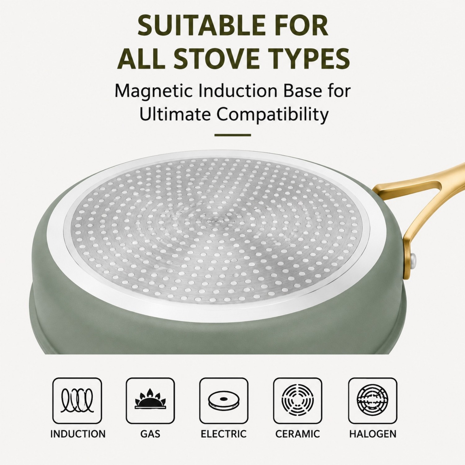 Factory New Arrival Wholesale 11 Pieces 2-ply Stainless Steel Cookware Sets 2-ply Kitchen Cooking Pan Pot Set with Golden Handle