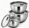  Factory New Arrival Stainless Steel Salad Mixing Bowl Set With Lid Home Kitchenware with Non-Slip Base Eco-Friendly Polished Metal