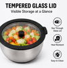 Factory Arrival Stainless Steel Non Slip Salad Mixing Bowl Set With Glass Lids Home Kitchenware for Salad Cooking Baking