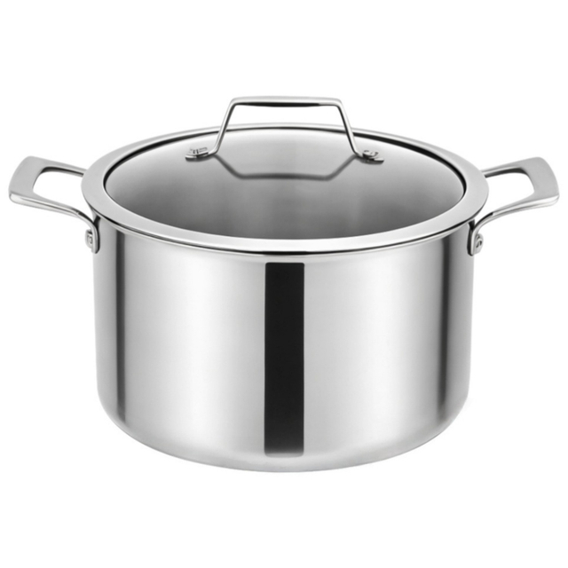 Factory Supply 7 Pieces 5-ply Stainless Steel Cookware Sets 5-ply Kitchen Cooking Casserole Set with Stainless Steel Handle