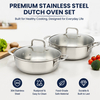 Hot Sale Factory Supply Stainless Steel Pots Cookware Set With Handle And Lid Brazed Bottom Cookware Set Dutch Oven Casserole