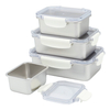 2026 New Design Factory 304 Stainless Steel Fresh-keeping Lunch Box Kitchen Fruit Kids Food Container Crisper Set with Lid Handle